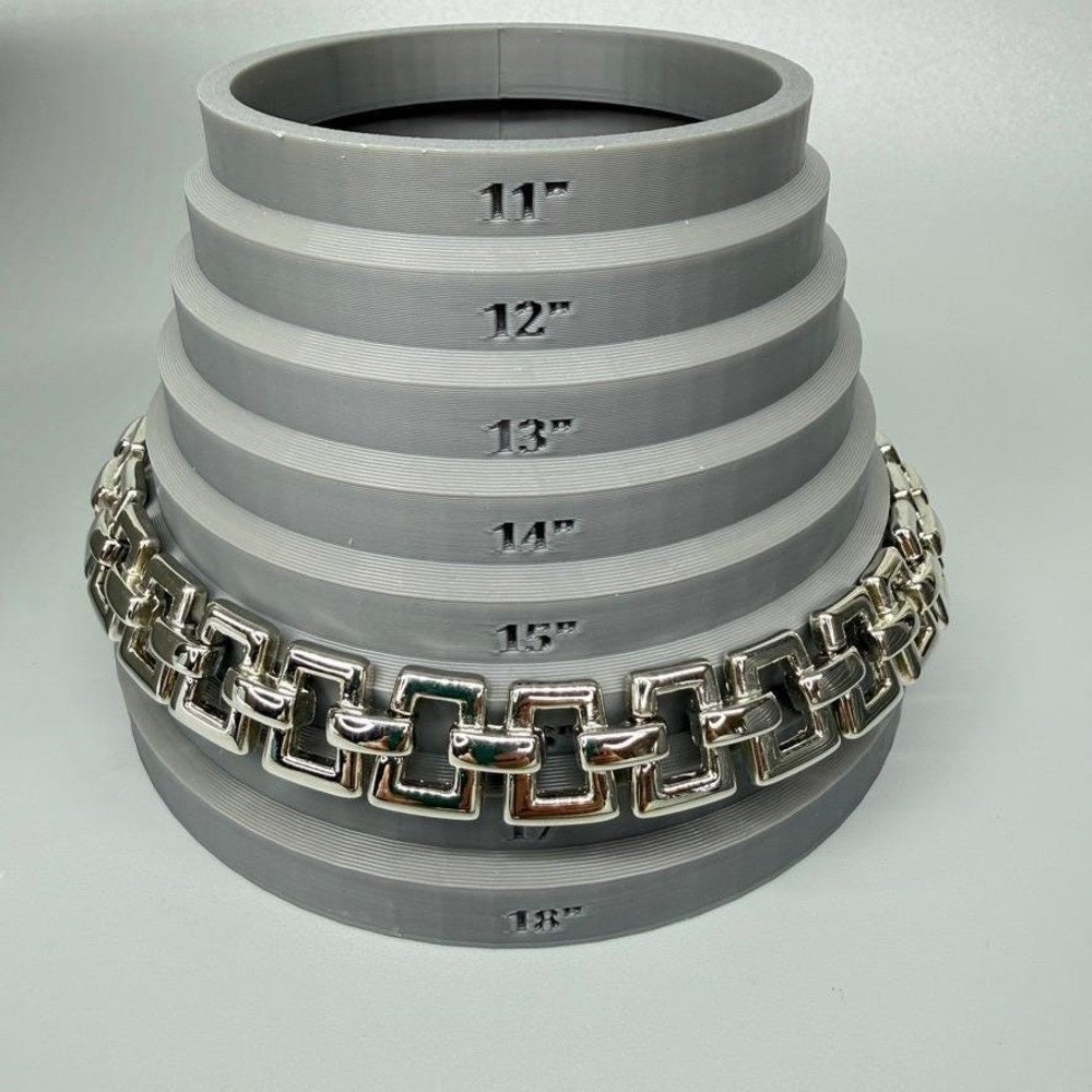 Vintage Chunky Silver Tone Choker Necklace Square Link 16" Heavy Bold Statement - Picture 7 of 11